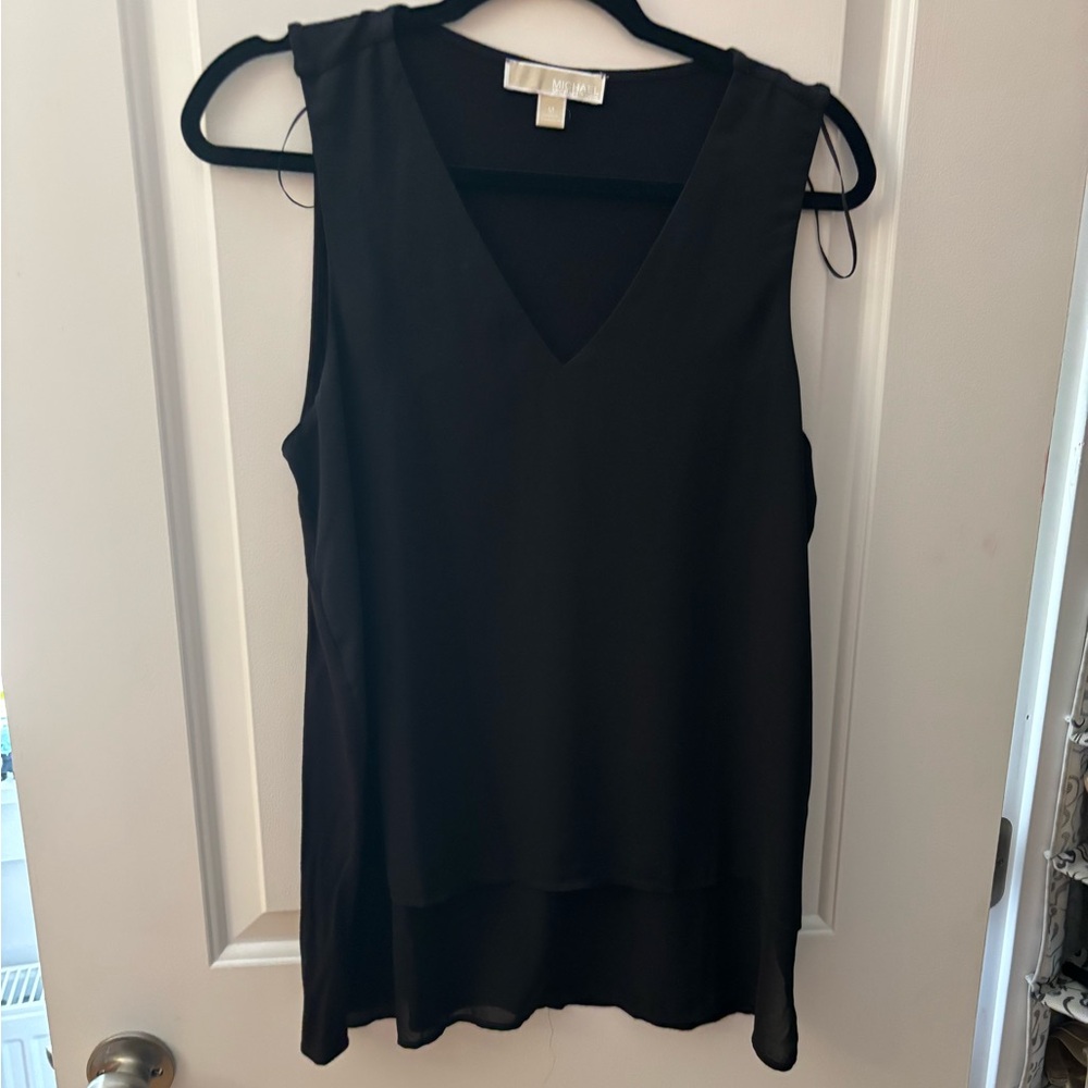 Michael Kors Black V-Neck Tank Top
